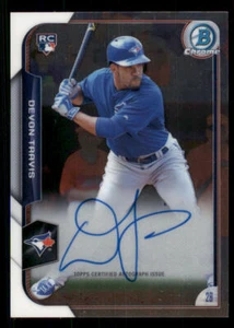 2015 Bowman Chrome Rookie AUTO #BCARDT Devon Travis - Picture 1 of 2