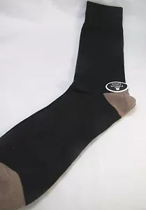 Calcetines de vestir informales crew para hombre negros 90% algodón talla 10-13 marrón claro recorte suave - Imagen 1 de 3