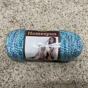 Lion Brand Homespun yarn skein waterfall cascade acrylic knitting crochet blue - Picture 1 of 5