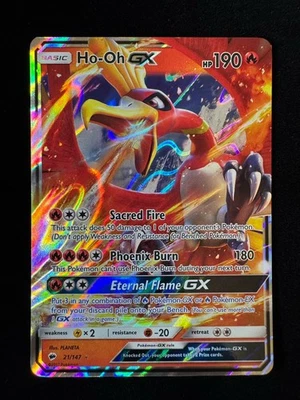Ho-Oh GX 21/147 Burning Shadows Holo Ultra Rare Trading Card Pokémon TCG - Image 1 of 2