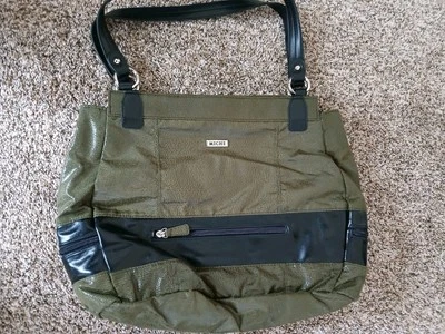 Conjunto de alças e concha de bolsa base Miche Deanna verde oliva/preto couro sintético - Imagem 1 de 2