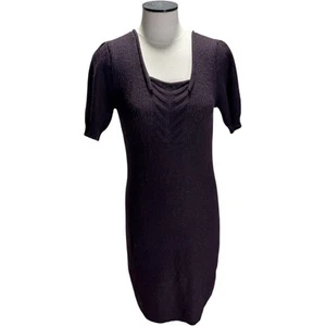 Vestido Suéter Acanalado Peruvian Connection Talla Pequeña Berenjena Púrpura 100% Alpaca - Imagen 1 de 17