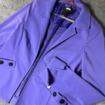 Nina McLemore Purple Stretch Cotton Blazer Sz 0 USA Made Business Casual - Image 1 of 4