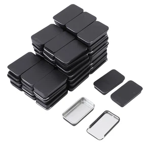 60pcs Small Tin Box Slide Top Rectangular Tin Containers For Candies Jewelry⊹ - Picture 1 of 12