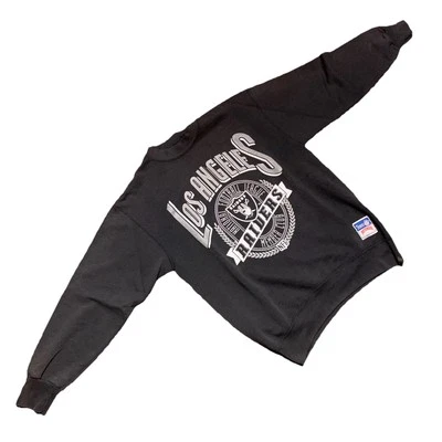 Vintage Los Angeles Raiders Crewneck Nutmeg Size M Black & Silver NFL Team - Image 1 of 4
