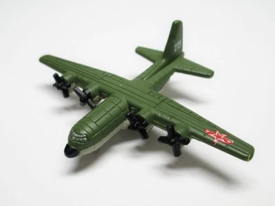 Micro Machines Military C-130 Hercules Transport Aircraft Green Plane Red Star - Image 1 of 4