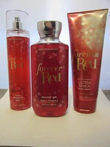 Forever Red 3-Pc. Set Bath & Body Works, Body Cream, Frag. Mist, Shower Gel NEW - Picture 1 of 9