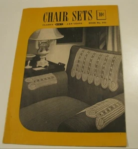 Vintage 1948 J&P Coats Clark's Chair Sets #242 Pattern Book  - Picture 1 of 12