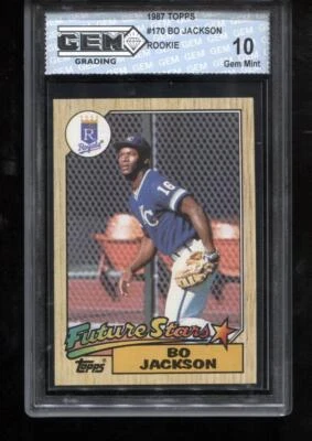Bo Jackson RC 1987 Topps #170 Royals Rookie GEM MINT 10 - Image 1 of 2