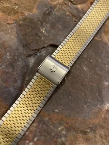 Rare 50’s Genuine Bulova Accutron 17-19 mm Stainless Two-tone Watch Band NOS - Picture 1 of 9