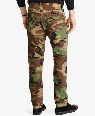  Polo Ralph Lauren Men Rugged Vintage Military Army Camo Slim Pant Denim 35 X 30 - Image 1 of 2