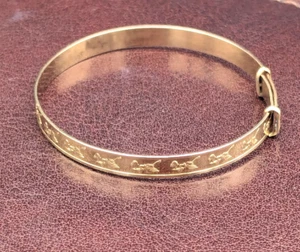 Brazalete Brazalete Expandible Cigüeña Bebé Oro Amarillo 10k 4.5" - 5" ~ 2.5g - Imagen 1 de 11
