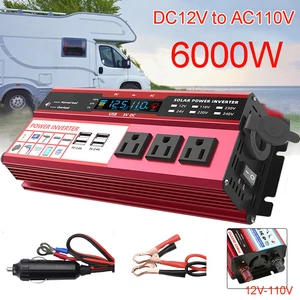 6000W Car Power Inverter DC 12V To AC 110V Pure Sine Wave Solar Converter LCD - Picture 1 of 20