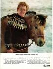 1968 AT&T Long Distance To Reykjavik Islandia Koń Nordycka wełna Sweter Nadruk Reklama