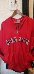 MLB Majestic Cool Base Boston Red Sox Jacket 1/4 Zip Mens 2 XL Pullover Dugout - Picture 1 of 10