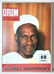 TROMMEL AFRIKAS FÜHRENDES MAGAZIN POSTER vom OKTOBER 1960 COVER SOUVENIRAUSGABE - Bild 1 von 7