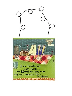 Curly Girl Good Friends Inspirational Hanging Sign 7.25 inches high - Image 1 of 3