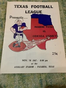 Nov 18 1967 Odessa MIdland Comet Pasadena Pistol Pro Football League program - Picture 1 of 4