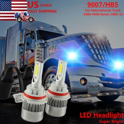 8000K 9007 LED Headlight Bulb For International Truck 4300 4400 Series 2003-2012 - Image 1 of 4