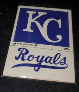 Tarjeta adhesiva vintage del equipo de béisbol de Kansas City Royals: Fleer años 80 sin usar - RARA - Imagen 1 de 2