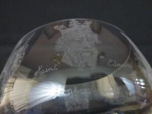Felix White Engraved Glass Bowl Bury Saint Edmunds Arms King Edmund And Scenes