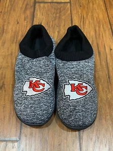 Kansas City Chiefs Slippers Mens XL Size 13/14 FOCO Rubber Sole Gray Black Red - Picture 1 of 9