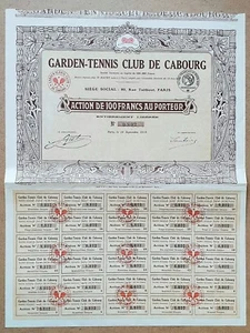 Dépt 14 & Paris IX ème - Très Rare & Déco Garden Tennis Club de Cabourg - 1919 - Picture 1 of 1