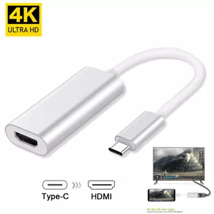 For Samsung Galaxy S9 S8+ Macbook Type-C USB-C to HDMI HDTV TV 4K Cable Adapter - Picture 1 of 7