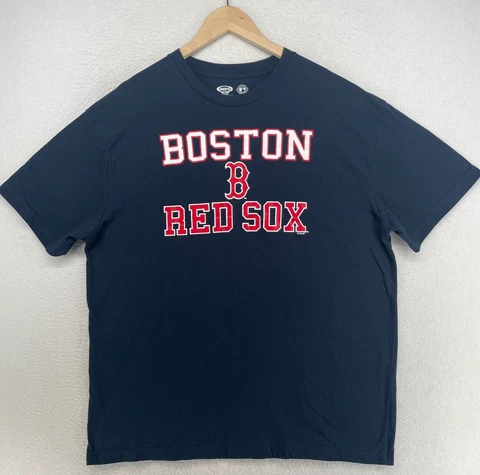 BOSTON RED SOX Sleepshirt Mens XL Night Shirt Stretch MLB Cotton Blend Blue Cover