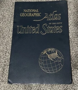 Vintage 1960 National Geographic Atlas Of The United States, Xl Leather - Bild 1 von 10