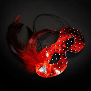 Great Gasby Roaring 20's Masquerade Mask Red J-6933R - Picture 1 of 4