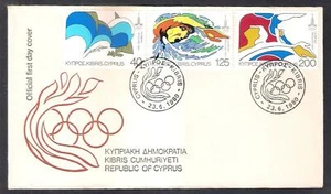 CYPRUS 1980 MOSCOW RUSSIA OLYMPICS SAILING SWIMMING GYMNASTICS ON NICE FDC. - Picture 1 of 1