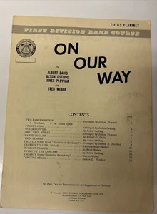 On Our Way 1st B Flat Clarinet Music Book 1966 Davis, Ostling, Ployhar, Weber - Picture 1 of 5