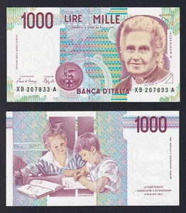 Banconota Italia 1000 lire Montessori 1991 P.-114ar Serie Sostitutiva FDS-/UNC- - Picture 1 of 1
