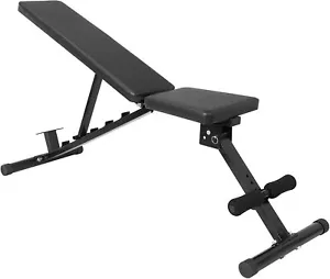 Adjustable Utility Black Bench Home Gym Fitness Exercise 700 lbs Weight Bench - Picture 1 of 7