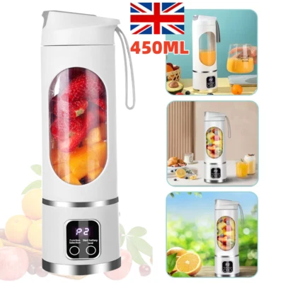 450ml Portable USB Rechargeable Juicer Cup Electric Mixer Blender Smoothie Maker - Image 1 of 4