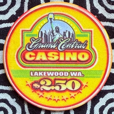 Chip de casino Grand Central $2,50 Tukwila, Washington V1204 Foto 1 de 2