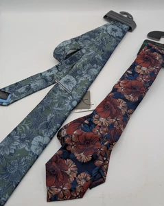 Next Two Floral Ties One size New with tags one 100% silk - Picture 1 of 9