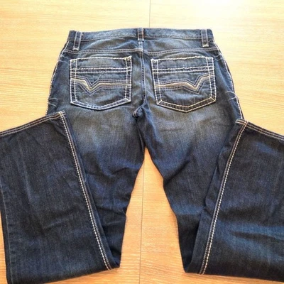 INC Berlin Slim Straight Men's Jeans White Stitching Embroidered Pockets 36/34 - Image 1 of 4