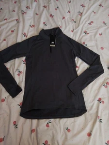 Woman Adidas Sweatshirt Running Jogging Size Small Hi Vis Reflective - Picture 1 of 10