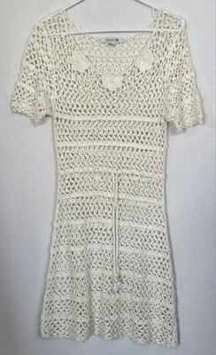 Vestido Midi Vintage Y2K Forever 21 Crochet Grande Boho Festival Cottagecore Playa Foto 1 de 4