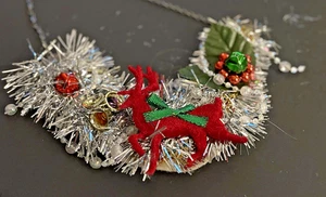 Collar/Collar Navidad Corona Oropel Vintage 1950-1960 - Imagen 1 de 7