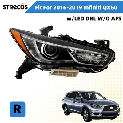 HID Projector Headlight w/ LED DRL For 2016-2019 Infiniti QX60 W/O AFS Right Foto 1 de 4