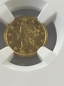 1853 $1 Liberty Head Gold Dollar US Coin AU-58 NGC - Picture 1 of 4
