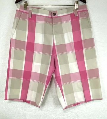 PANTALONES CORTOS DE GOLF ADIDAS PARA HOMBRE Rosa/Beige RORY MCLLROY XANDER SCHAUFFELE Talla 34 Foto 1 de 4