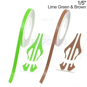 1/5" 5mm Verde Lima y Marrón Pin Rayas Hágalo Usted Mismo Cinta de Vinilo Calcomanía Adhesiva - Imagen 1 de 12