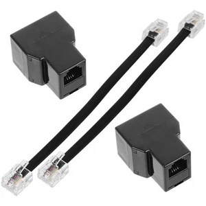 2 szt. Adapter telefoniczny Line Landline Splitter Spliter Kabel Podwójny - Zdjęcie 1 z 12