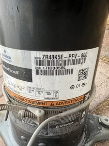 COPELAND SCROLL COMPRESSOR model # ZR48K5E - PFV -800 Year 2017 -220v single Ph - Picture 1 of 3