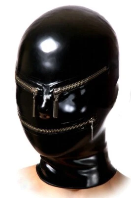 818b Latex Rubber Gummi Zippers Masks Hood customized catsuit suit costume 0.7mm - Image 1 of 4