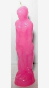 Pink Male Image Figure Candle Human Wicca Spell Pagan Hoodoo Pink